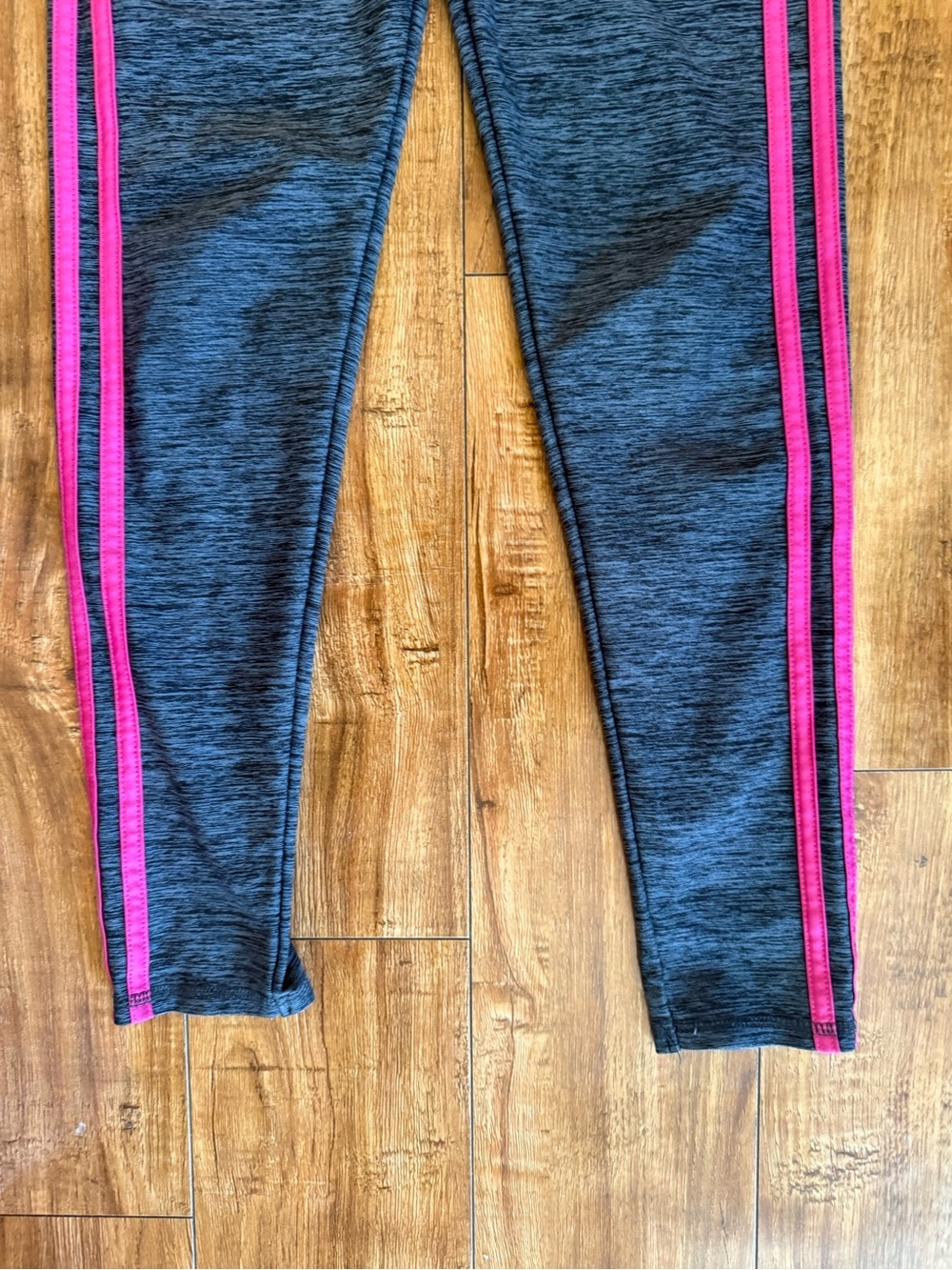 ADIDAS Girls Heather Gray Pink Leggings Sweatpants Size 10-12 - Picture 6 of 8